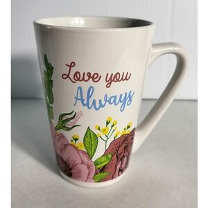 Floral Coffee Mug Love You Always Decorative Tea Cup Novelty Gift